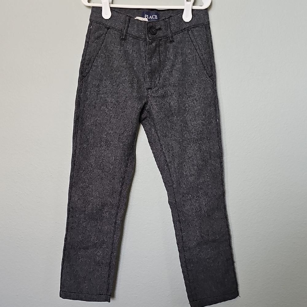 The Children's Place NWT Black Herringbone Patterned Dress Formal Pants Size 6